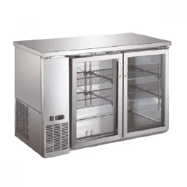 Coldline SS-BB-48G 48-inch Stainless Steel Glass Door Back Bar Refrigerator