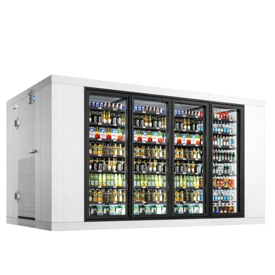 Coldline WCPG-8x14-FL, 8x14-Feet Four Glass Door Walk-in Merchandiser Cooler Box with Floor