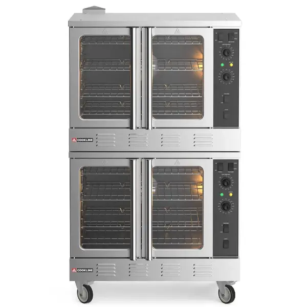 Cookline CC100-DBL, 38-Inch Double Deck Full Size Gas Convection Oven - 108,000 BTU