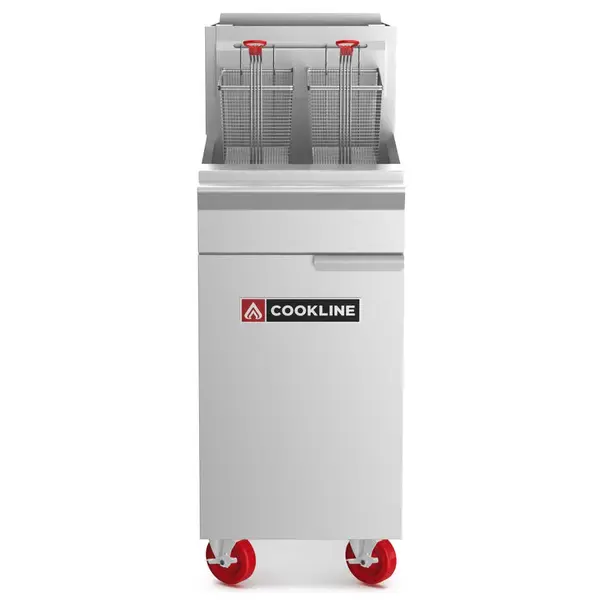 Cookline CF50-LP, Commercial 50 lb Liquid Propane Deep Fryer 4 Tube - 120,000 BTU
