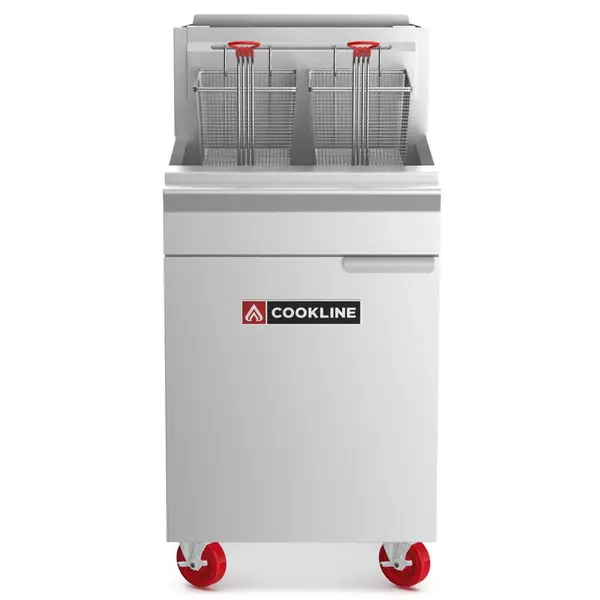 Cookline CF75-NG, Commercial 75 lb Natural Gas Deep Fryer - 170,000 BTU