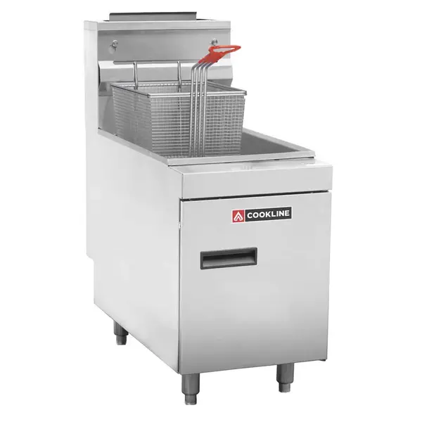 Cookline CTF2, 25 Lb Natural Gas Stainless Steel Countertop Fryer - 44,000 BTU