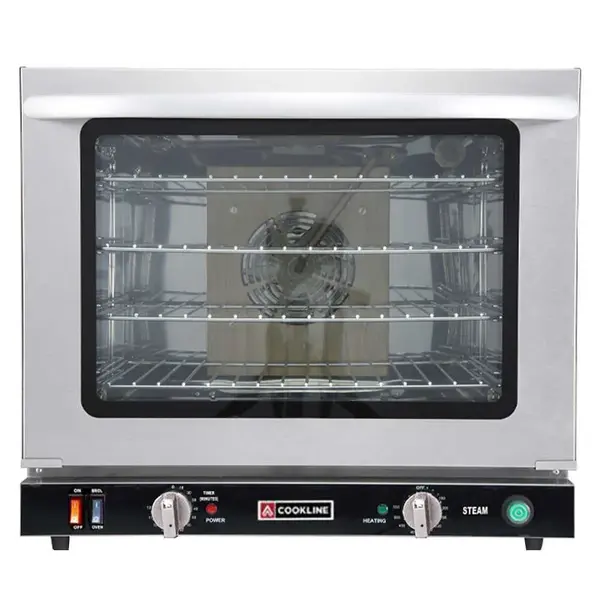 Cookline HCVE-32-240, 23-Inch Half Size Electric Countertop Convection Oven with Steam Injection, 220V