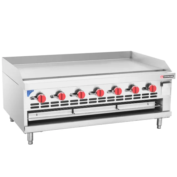Cookline RGB-48M, 48-Inch Commercial Countertop Gas Raised Griddle Broiler Combo - 126,000 BTU