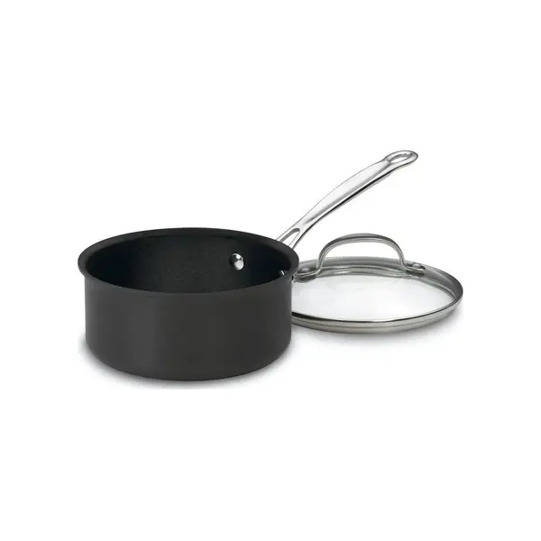 Cuisinart 619-16, 1.5-Quart Chef's Classic Nonstick Hard-Anodized Saucepan with Lid, Black