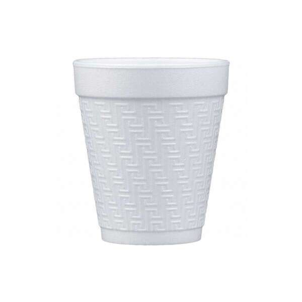 Dart 10KY10, 10 Oz White Greek Key Design Foam Cup, 1000/Cs (Discontinued)