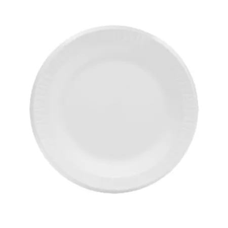 Dart 10PWCR 10.25-Inch Concorde Round White Non-Laminated Foam Plate, 500/CS
