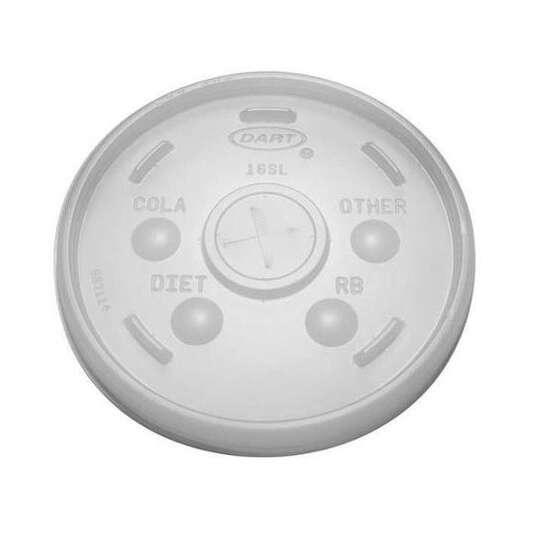 Dart 16SL, 12-24 oz HIPS Translucent Plastic Straw-Slotted Lid, 1000/CS