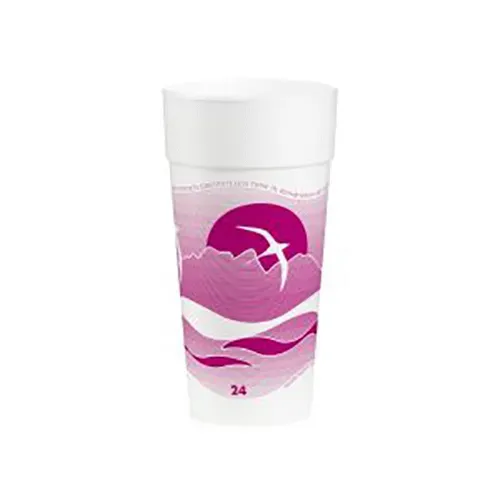 Dart 24J16H 24 Oz Horizon Mauve Insulated Printed Foam Cup, 500/CS