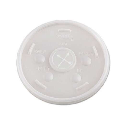 Dart 24SL05, Translucent Straw Slot Plastic Cup Lid, 500/Cs (Discontinued)