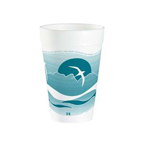 Dart 32TJ32H 32 Oz Horizon Teal Insulated Printed Foam Cup, 500/CS