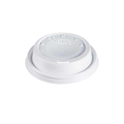 Dart 8EL White Cappuccino HIPS Lid with a Sip Hole, 1000/CS (Discontinued)