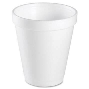 Dart 8J8, 8Oz White Foam Cup, 1000/Cs