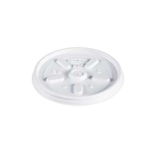 Dart 8JL White Vented HIPS Lid for Foam Cups and Containers, 1000/CS