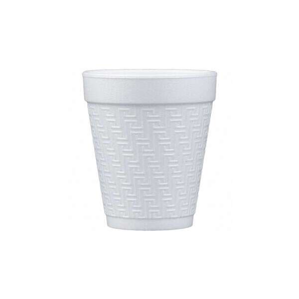 Dart 8KY8, 8 Oz White Greek Key Design Foam Cup, 1000/Cs (Discontinued)