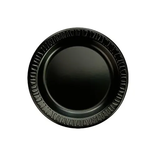 Dart 9PBQR 9-Inch Quiet Classic Round Black Laminated Foam Plate, 500/CS