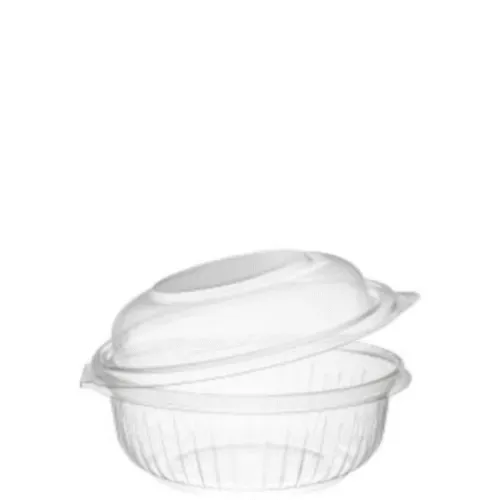 Dart C12HBD 12 Oz PresentaBowls Clear OPS Bowl with a Hinged Dome Lid, 300/CS