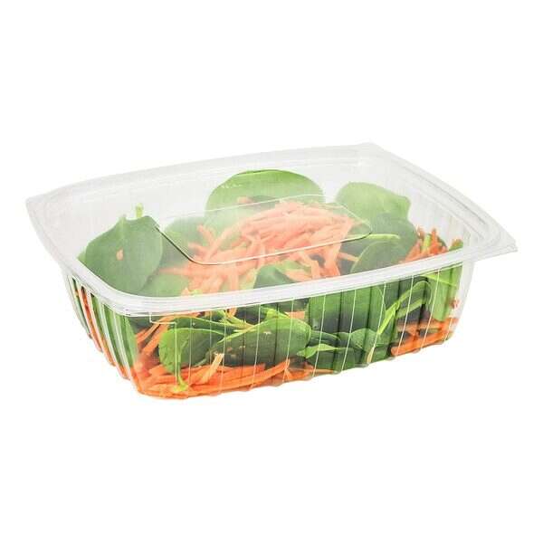 Dart C32DER, 32 Oz ClearPac Clear Rectangular Plastic Container, 504/CS. Lids Sold Separately.