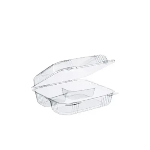 Dart C51UT3 8x8x3-Inch StayLock Clear OPS 3-Compartment Container With A Dome Hinged Lid, 250/CS
