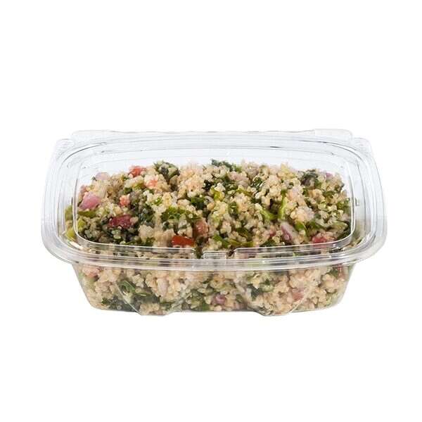 Dart CH20TF 20 Oz Clear Rectangular PET Tamper-Evident Container with Flat Lid, 200/Cs