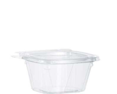 Dart CH6DEF 6 Oz Clear Tamper-Evident PET Containers with Flat Lid, 400/CS