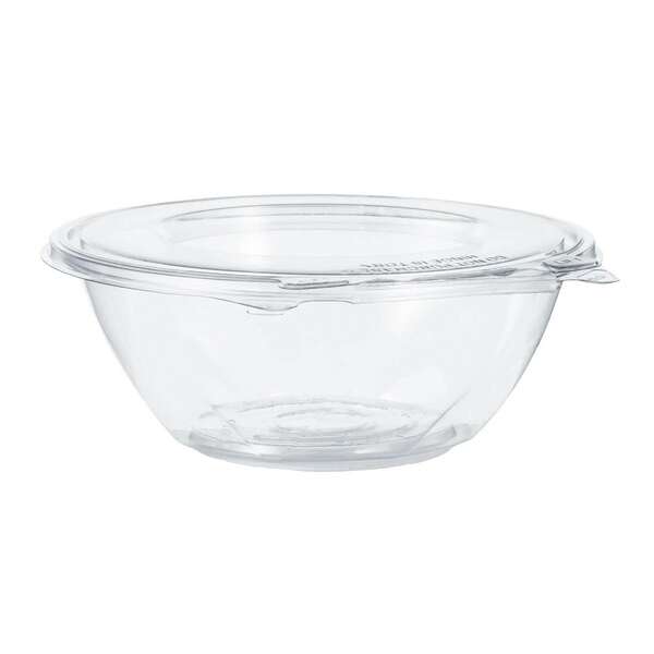 Dart CTR24BF, 24 Oz PET Tamper-Evident/Resistant Bowl w/ Flat Lid, 150/CS