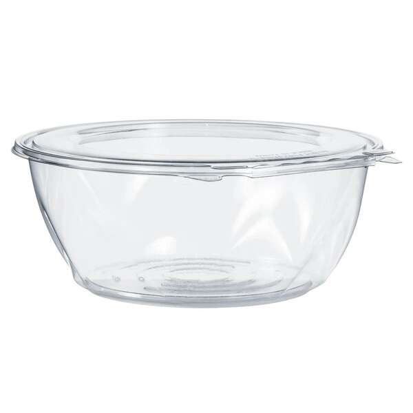 Dart CTR64BF, 64 Oz PET Tamper-Evident/Resistant Bowl w/ Flat Lid, 100/CS