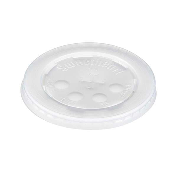 Dart LC16BL-1000 Clear Identification Plastic Lid with Straw Slot, 2000/CS