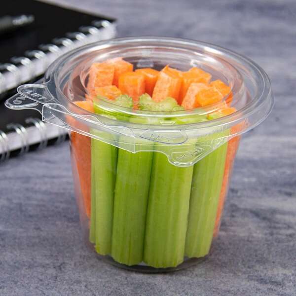 Dart SC12F, 12 Oz PET Tamper-Evident/Resistant Snack Cup w/ Flat Lid, 256/CS