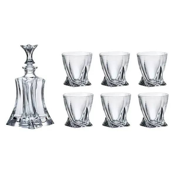 - Bohemia Florale Whiskey Set, 1 Bohemian Crystal Glass 23-Ounce Decanter with Stopper and 6 Tumblers