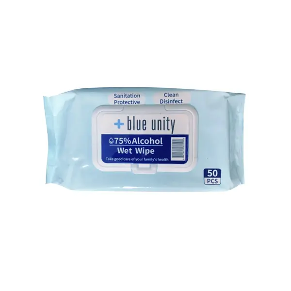 - CLOSEOUT - Blue Unity AW50CT-X 75% Alcohol Wet Wipes, 50 Wipes/Pack, 1 PK