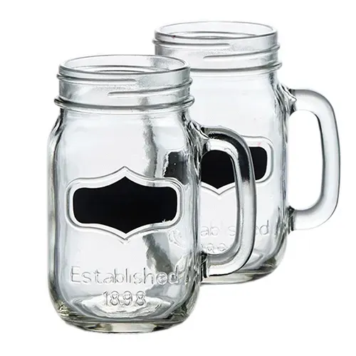 Circle Glass Circleware CG66961 Yorkshire Chalkboard Note Glass 38 Oz Mason Jar Mug, EA
