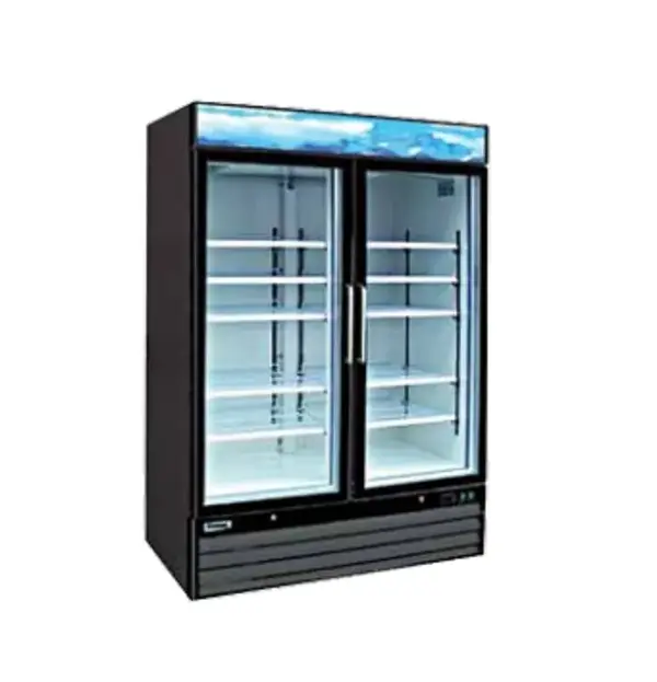 Entree EGD-2DR-48, 48 Cu.Ft. 2 Glass Doors Refrigerator with 8 Shelves, NSF-7, UL-471, CUL, Energy Star