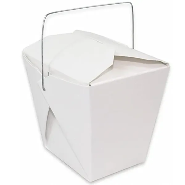 - Fold-Pak FP16, 16 Oz Take-out Plastic-Coated Paper Containers w/Metal Handle, 500/CS