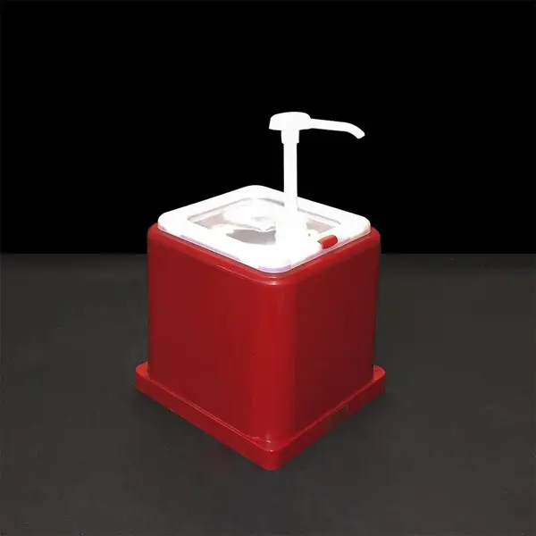 - PWKE-R, 0.5-Gallon Red Condiment Pump Dispenser for Ketchup