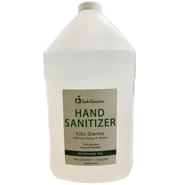- SolveSource 1-Gallon Professional Use Gel Hand Sanitizer 70% Ethanol Alcohol, EA
