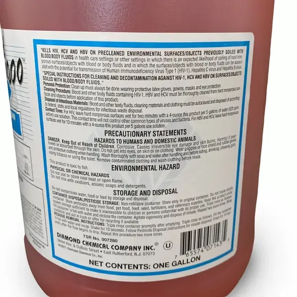 Diamond DD1000, 1-Gallon Cleaning Disinfectant - Concentrate, 4/CS (Discontinued)