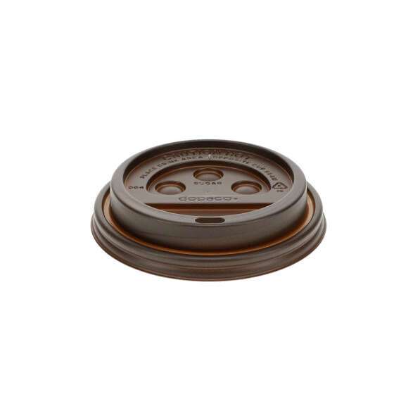 Dopaco DDL124BRD, Brown Dome Lid for 10-24 oz. Paper Hot Cups, 1000/CS