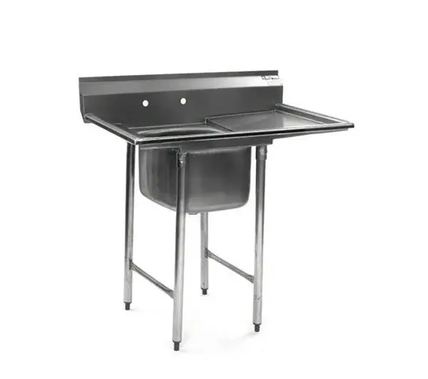 Eagle Group 412-16-1-18R, Stainless Steel Commercial Compartment Sink with 16-Inch Bowl and 18-Inch Drainboard, NSF
