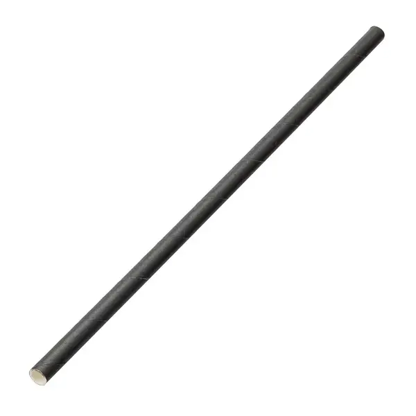 EcoChoice 485WPJ7BK, 7.75-Inch Jumbo Black Individually Wrapped Paper Straw, 3200/CS