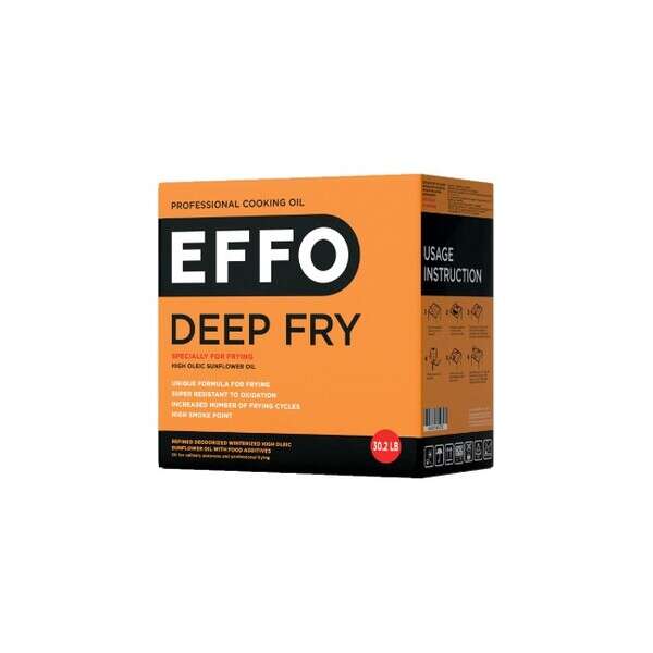 EFFO EDF, 30.2 Lb Deep Fry 100% High Oleic Sunflower Oil, Bag-In-Box