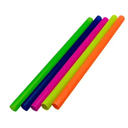 Empress BTSTRCAC, 9-Inch Colossal Assorted Neon Colors Wrapped Bubble Tea/Boba Plastic Straw, 2000/CS