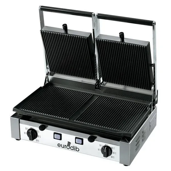 Eurodib PDR3000, Double Ribbed Panini Grill, 3000W, ETL