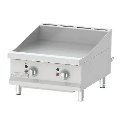 Eurodib T-G24T, 24-inch Stainless Steel Thermostatic Gas Griddle, 60 000 BTU