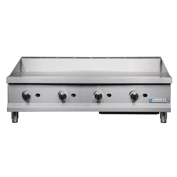 Eurodib T-G48, 48-inch Stainless Steel Manual Gas Griddle, 120 000 BTU