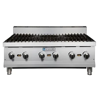 Eurodib T-HP636, 6 Burners Stainless Steel Hot Plate, 120 000 BTU