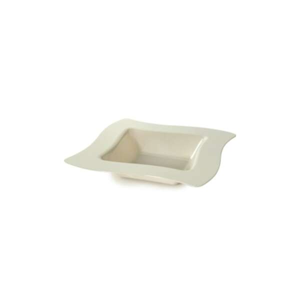 Fineline Settings 105-BO, 5 Oz Wavetrends Bone Polystyrene Square Bowl, 120/CS (Discontinued)