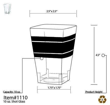 Fineline Settings 1110 10 Oz. Wavetrends Clear Square Plastic Tumblers, 168/CS (Discontinued)