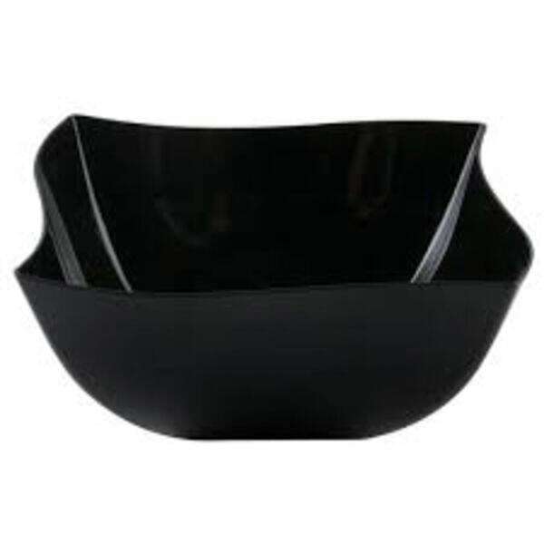Fineline Settings 116-BK, 16 Oz Wavetrends Black Polystyrene Square Serving Bowl, 80/CS