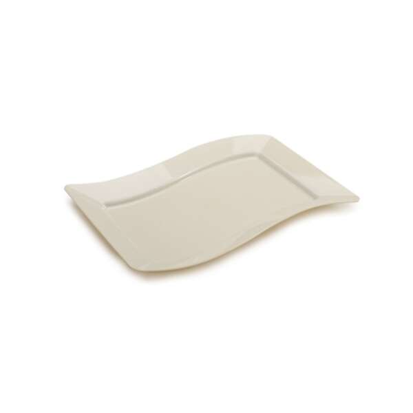 Fineline Settings 1406-BO, 6.5x10-inch Wavetrends Bone Polystyrene Rectangular Salad Plate, 120/CS (Discontinued)